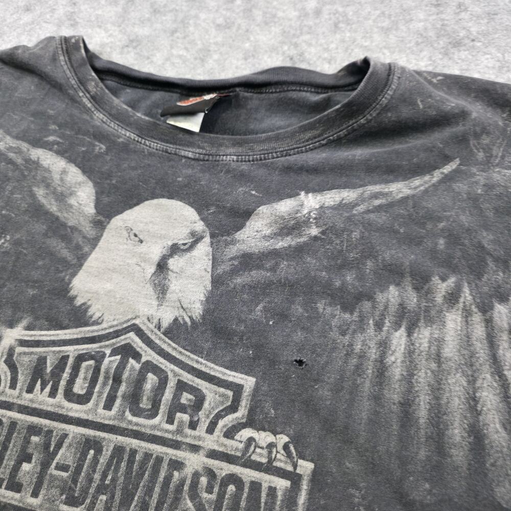 VTG Y2K Harley Davidson Motorcycles Shirt Mens XL Black Eagle Wings Graphic USA - Picture 9 of 14